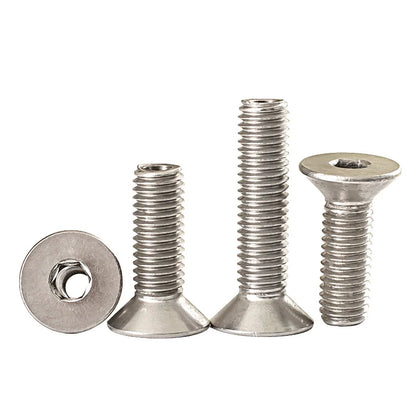 10pcs Stainless Steel Hexagon Socket Flat Countersunk Head Hollow Screw with Nuts M4/5/6/8/10/12/16 Screw with Air Hollow Hole