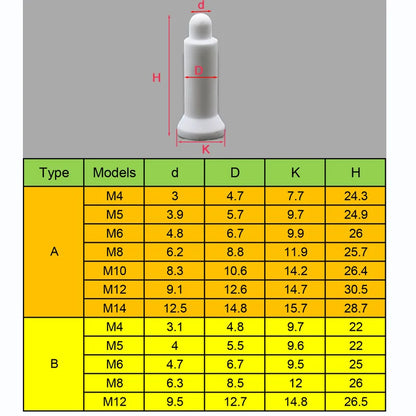 10pcs Welding Nut Electrode Ceramic Locating Pins for Mash Welder Spot/Point Welding Machine Positioning Pin M4 M5 M6 M8 M10 M12