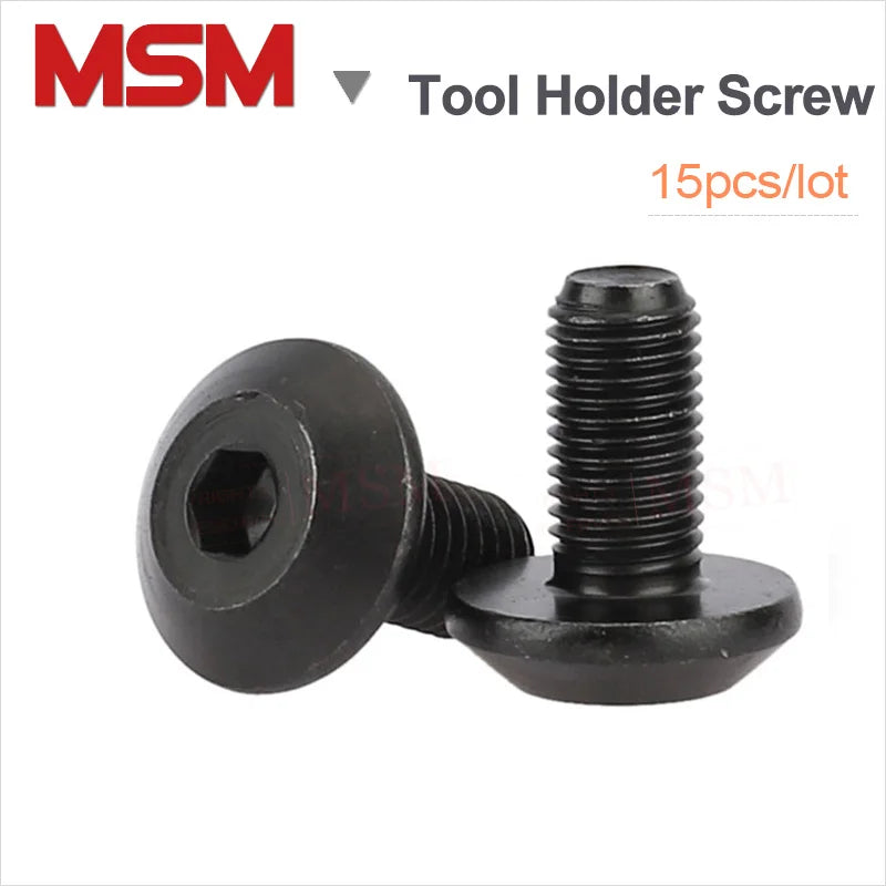 15PCS Class 12.9 Alloy Steel CNC Tool Holder Screw  M5 M6 M8 Hex Socket Pan Head Screw For CNC Milling Lathe Mushroon Shape