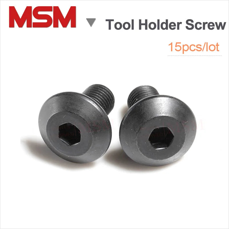 15PCS Class 12.9 Alloy Steel CNC Tool Holder Screw  M5 M6 M8 Hex Socket Pan Head Screw For CNC Milling Lathe Mushroon Shape