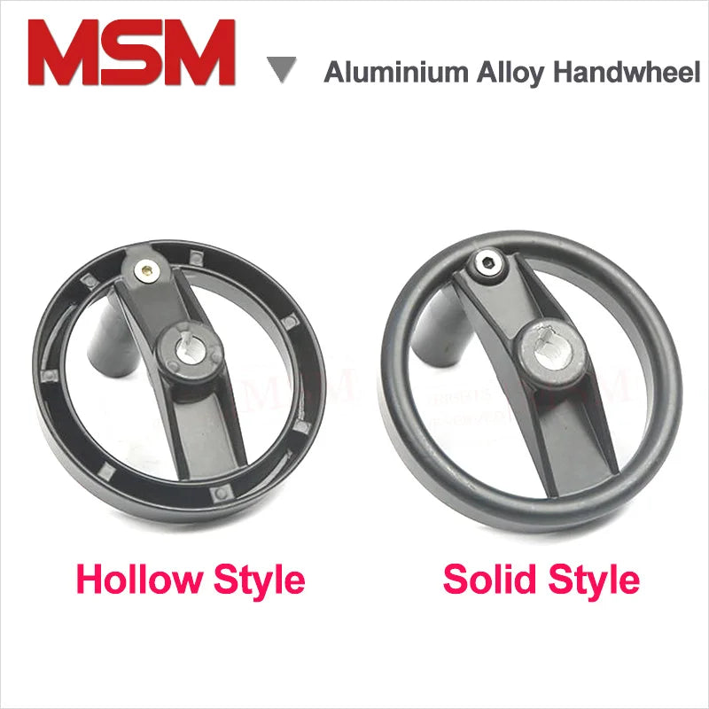 1PC Solid/Hollow Aluminium Alloy Foldable Double Spoke Keyway Hand Wheel Milling Machine Lathe CNC Use Size 100 125 160 200