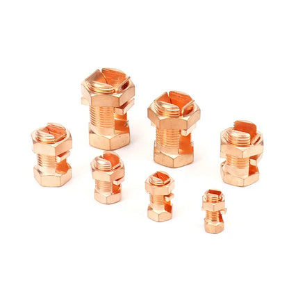 1Pc Brass Bolted Type Wire Connecting Clamp Copper Split Cable Bonding Connector Bolted Clamp Wire Clips for Sections 10-240