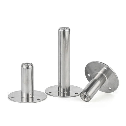 1pc Stainless Pipe Clamp Support Length 25mm~250mm Welded Round Base Supporting Foot with M8 Nut for Pipe Bracket Installing