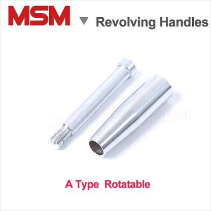 1pc Straight Revolving Handle Grips  Solid Metal Chromed Rotatable/Non-rotatable For Machine Handwheel M6 M8 M10 M12 M16 Thread