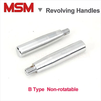 1pc Straight Revolving Handle Grips  Solid Metal Chromed Rotatable/Non-rotatable For Machine Handwheel M6 M8 M10 M12 M16 Thread