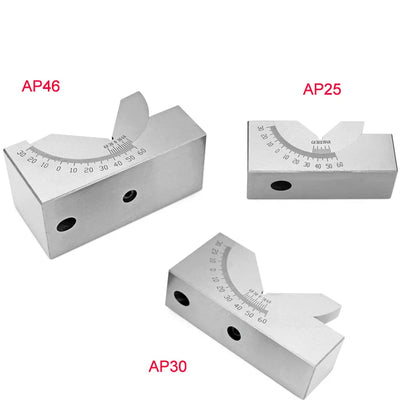 1pcs AP25 AP30 AP46 Adjustable Angle Block Precision Angle Plate V Block Milling Drilling Grinder 0-30-60 Degree KP Angle Gauge