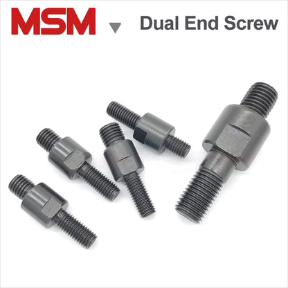 1pcs Carbon Steel Dual End Screw With Nut Double head Screw For CNC Three/Four Claw Chuck Connecting/Fastening M10 M12 M14 M20