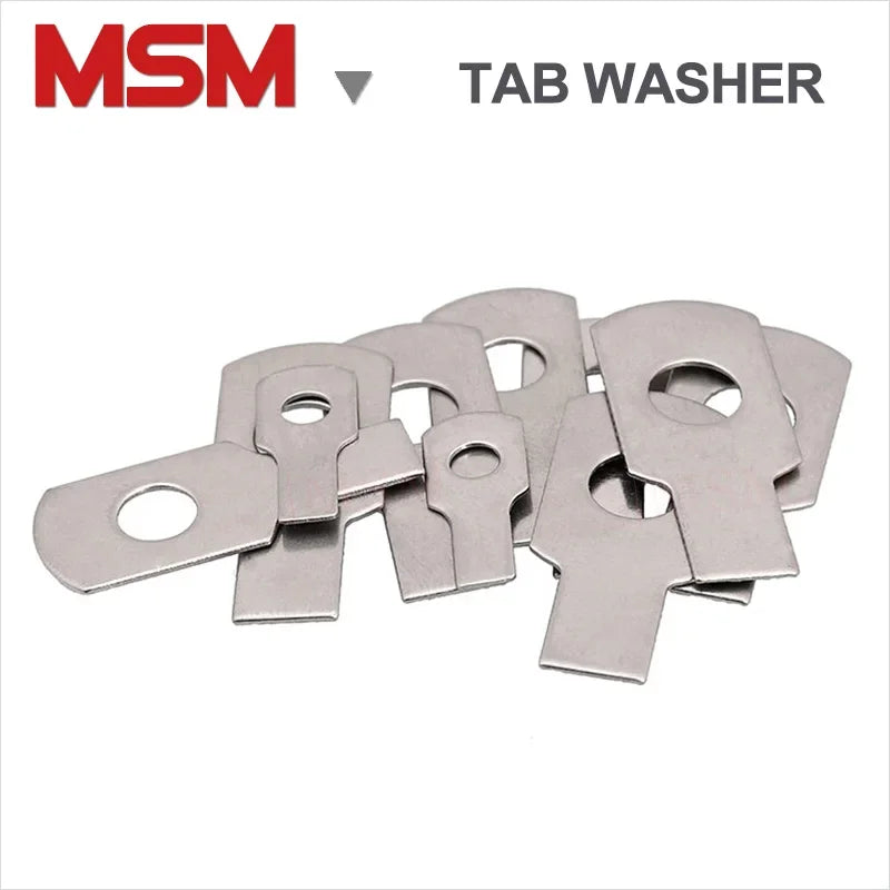 2/10/20/100 PCS Stainless Steel Tab Washers With Long Tab GB854 Single Lug Collar Locking Tab Washer [M3-M36]