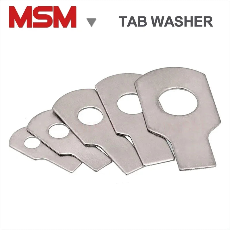 2/10/20/100 PCS Stainless Steel Tab Washers With Long Tab GB854 Single Lug Collar Locking Tab Washer [M3-M36]