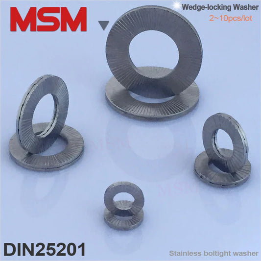 2~10pcs/lot Stainless SP series Wedge-Locking Safety Washer Edge Enlarged Self Locking Vibration Proof Gasket