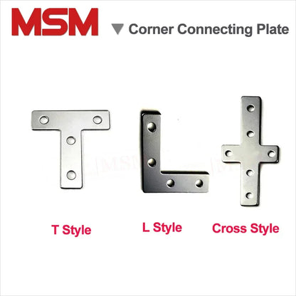 2/4 PCS L T Cross Shape Joint Board Connecting Plate Corner Bracket for 2020 3030 4040 4545 Series Aluminum Extrusion Profile