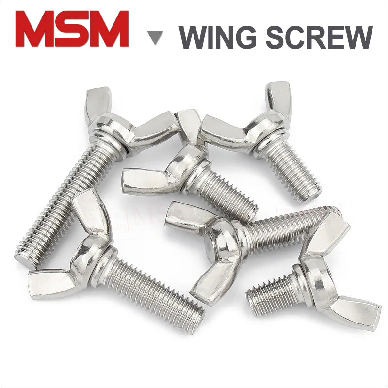 2/5Pcs Stainless Steel M6 M8 Hand Tighten Wing Screws Bolt Thumb Twist Butterfly Bolt Wing Screws  Length [8~120mm]