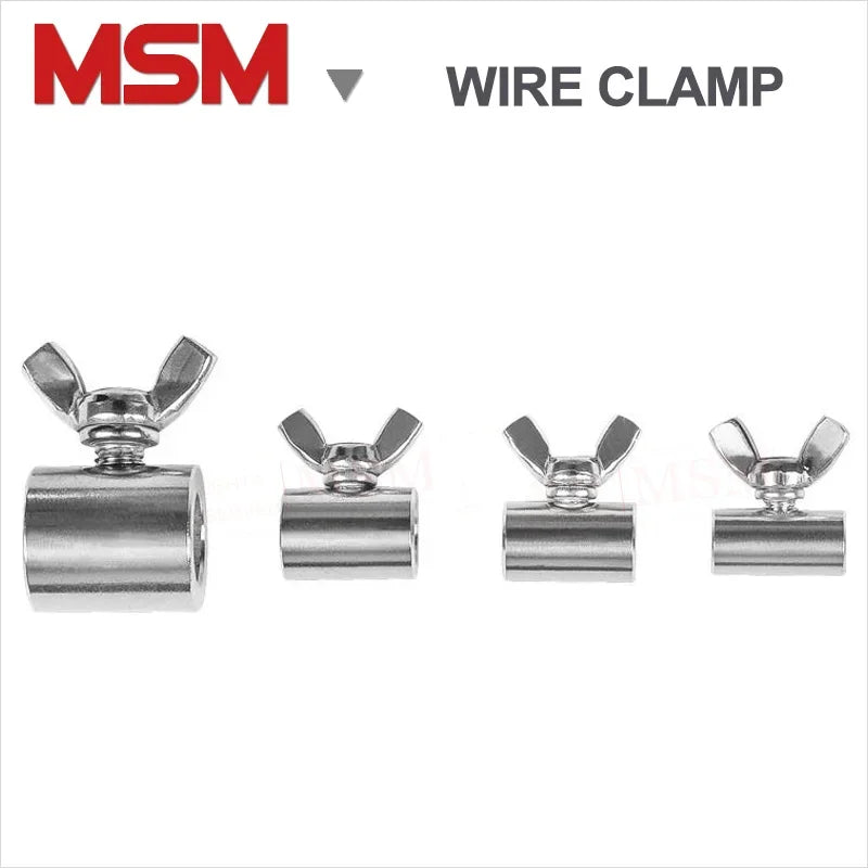 2-5pcs 304 Stainless Steel Handscrew Clamp Wire Rope Fasteners Butterfly Buckle For 2-12mm Wires M2 M3 M4 M5 M6 M8 M10 M12