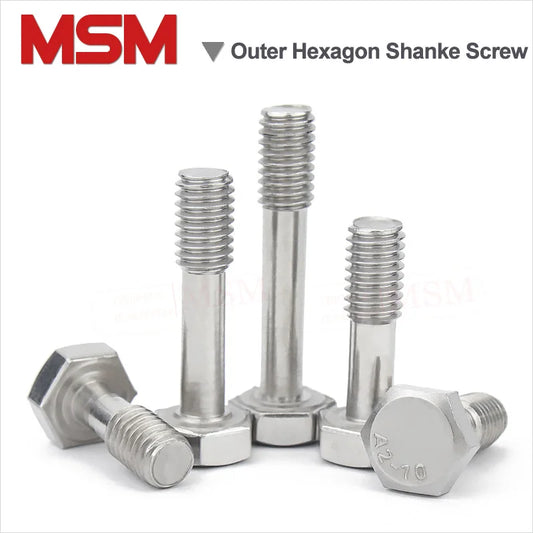 2 PCS Stainless Steel External Hexagon Screws With Waisted Shank Antiloose Captive Screw M5 M6 M8 M10 M12 M14 M16 GB838