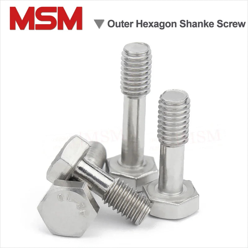 2 PCS Stainless Steel External Hexagon Screws With Waisted Shank Antiloose Captive Screw M5 M6 M8 M10 M12 M14 M16 GB838