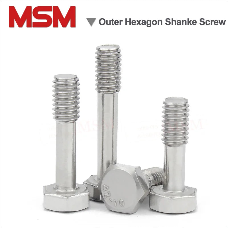 2 PCS Stainless Steel External Hexagon Screws With Waisted Shank Antiloose Captive Screw M5 M6 M8 M10 M12 M14 M16 GB838