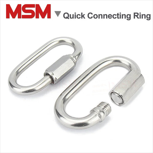 2 Pcs Stainless Steel Quick Connecting Ring Outdoor Screw Connecting Ring Chain Buckle Hang Lock Ring M3.5/4/5/6/7/8/9/10/11/12