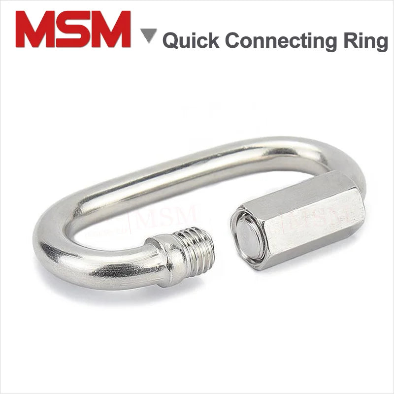 2 Pcs Stainless Steel Quick Connecting Ring Outdoor Screw Connecting Ring Chain Buckle Hang Lock Ring M3.5/4/5/6/7/8/9/10/11/12