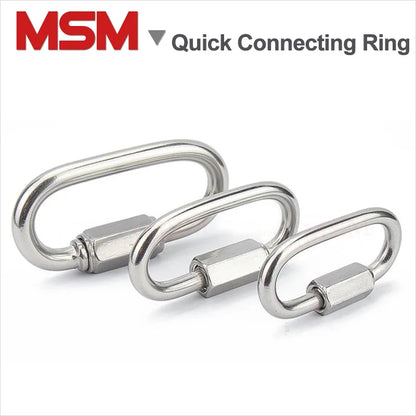 2 Pcs Stainless Steel Quick Connecting Ring Outdoor Screw Connecting Ring Chain Buckle Hang Lock Ring M3.5/4/5/6/7/8/9/10/11/12