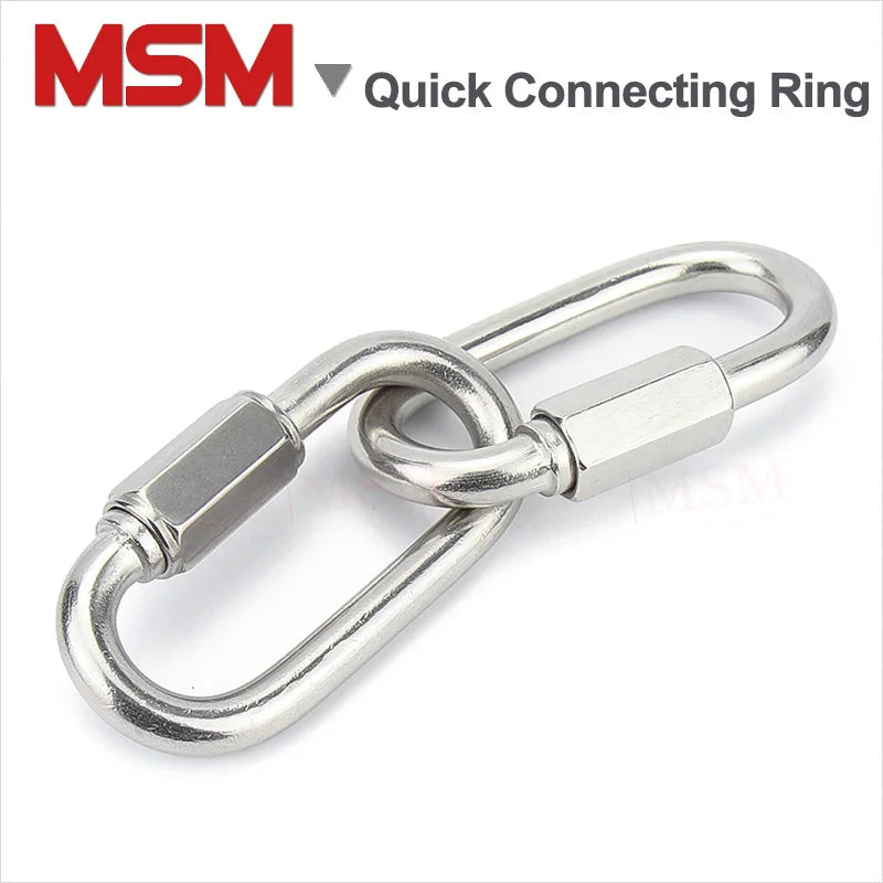 2 Pcs Stainless Steel Quick Connecting Ring Outdoor Screw Connecting Ring Chain Buckle Hang Lock Ring M3.5/4/5/6/7/8/9/10/11/12