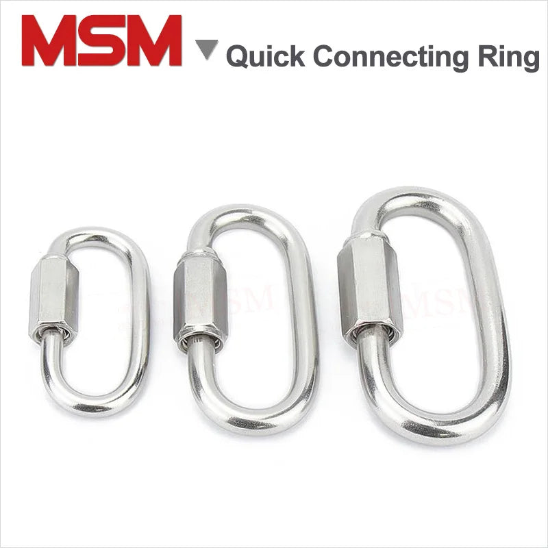 2 Pcs Stainless Steel Quick Connecting Ring Outdoor Screw Connecting Ring Chain Buckle Hang Lock Ring M3.5/4/5/6/7/8/9/10/11/12