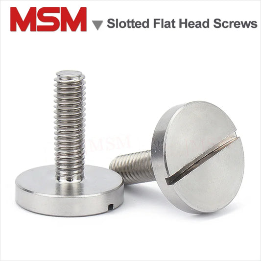 2 Pcs Stainless Steel Slotted large Cheese Head Screws Extra Large Flat Head Slotted Truss Bolt M2 M2.5 M3 M4 M5 M6 M8 M10