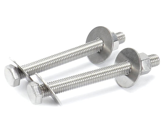 2 Sets Stainless Steel Hex Head M10 M12 Extra Long Screw/Bolt With Two Plain Washers And One Nut Fully Threaded Length 50~200mm