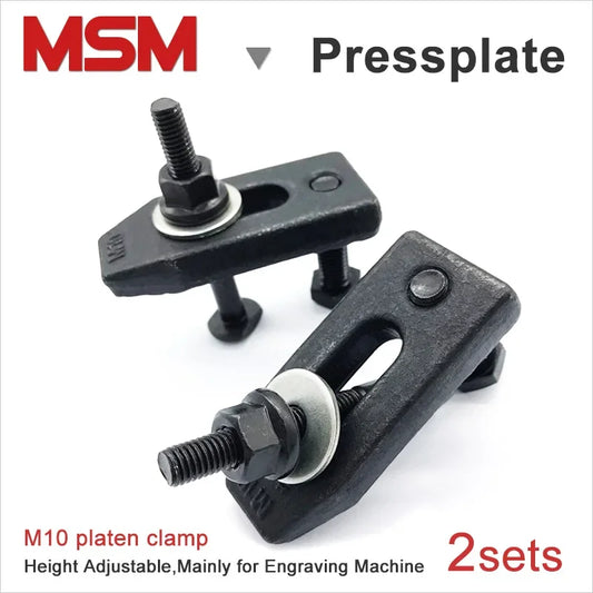 2 sets MSM Pressplate M10 Engraving Machine CNC Milling Pressure Clamp Fixture Plate Adjustable Fastening Platen Tool Accessory