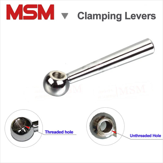 20 Degree Bevel Clamping Lever For Lathe Milling Machine Cone Shape Handles Length 50/63/80/100/125mm Hole Threaded/Unthreaded