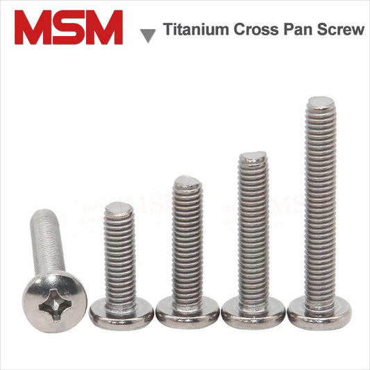 20 Pcs Acid Alkali Resistant Corrosion Pure Titanium TA2 Cross Recessed Pan Head Screws M1.6 M2 M2.5 Mini Screws Tiny Philips