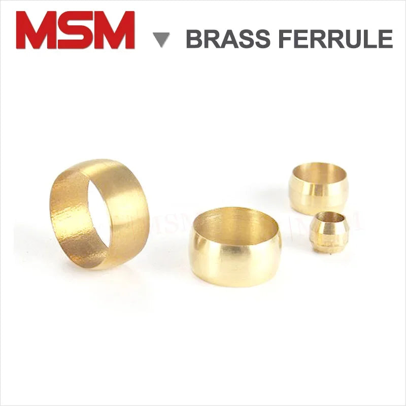 20PCS Brass Double Taper Ferrule 3mm 4mm 6mm 8mm 10mm 12mm 14mm 16mm Compression Sleeve Seal Ring Fit Tube Pipe For Lubrication