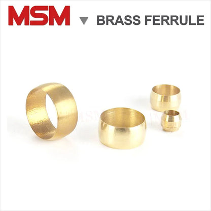 20PCS Brass Double Taper Ferrule 3mm 4mm 6mm 8mm 10mm 12mm 14mm 16mm Compression Sleeve Seal Ring Fit Tube Pipe For Lubrication