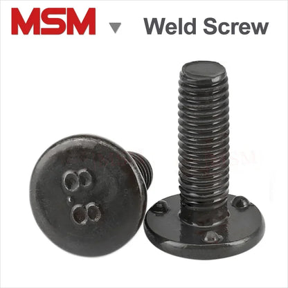 20PCS Carbon Steel High Strength Flat Round Head  3 Point Weld Bolt Projection Weld Studs M6 M8 M10 Flat Round Head Weld Screws