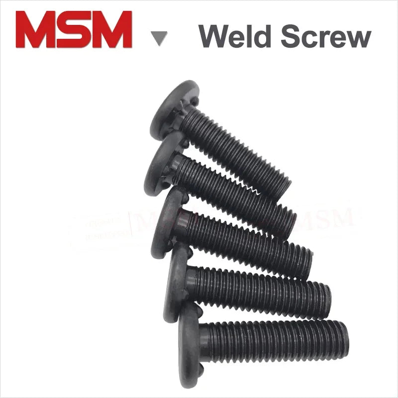 20PCS Carbon Steel High Strength Flat Round Head  3 Point Weld Bolt Projection Weld Studs M6 M8 M10 Flat Round Head Weld Screws