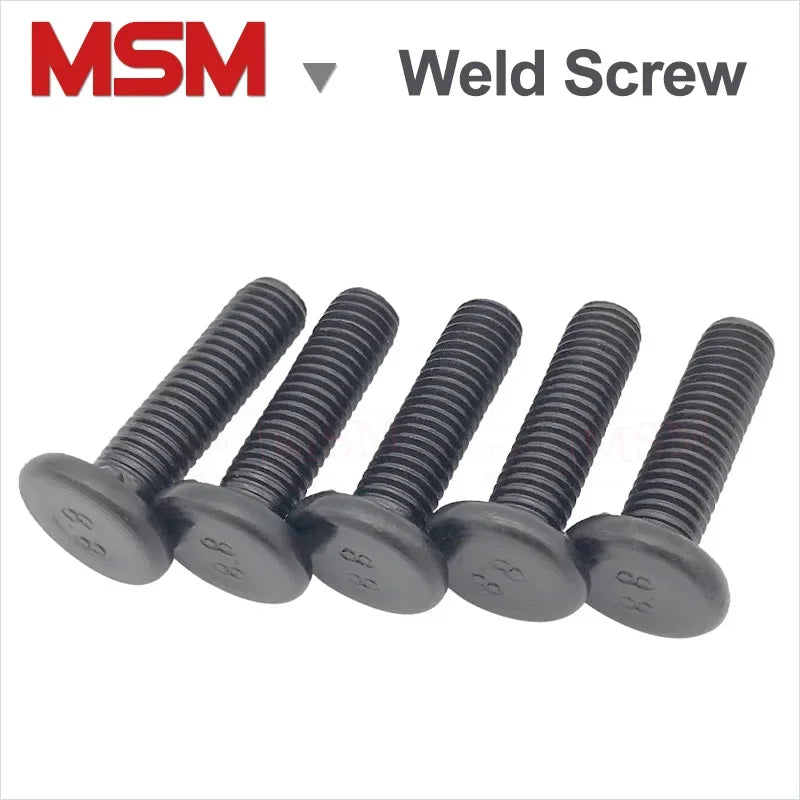 20PCS Carbon Steel High Strength Flat Round Head  3 Point Weld Bolt Projection Weld Studs M6 M8 M10 Flat Round Head Weld Screws