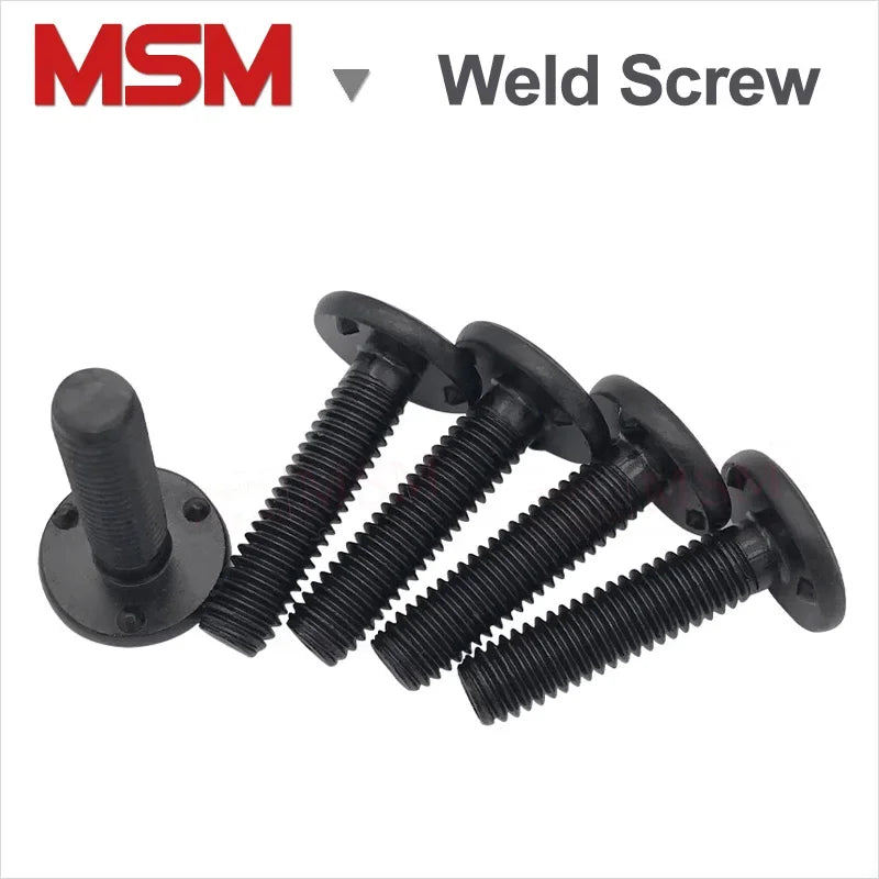 20PCS Carbon Steel High Strength Flat Round Head  3 Point Weld Bolt Projection Weld Studs M6 M8 M10 Flat Round Head Weld Screws