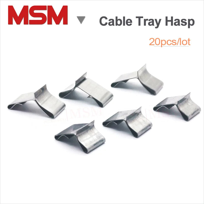 20PCS Stainless Steel Small Middle Big Solderless Hasp For Cable Tray Cover Installing Spring Clip Different Hemming Applicable