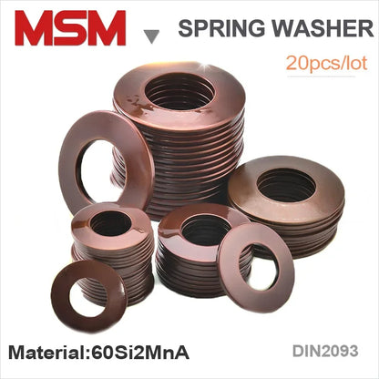 20pcs Compression Spring Washer  60Si2MnA Disc Spring Outer Diameter 6/8/10/12.5/14/16/18mm