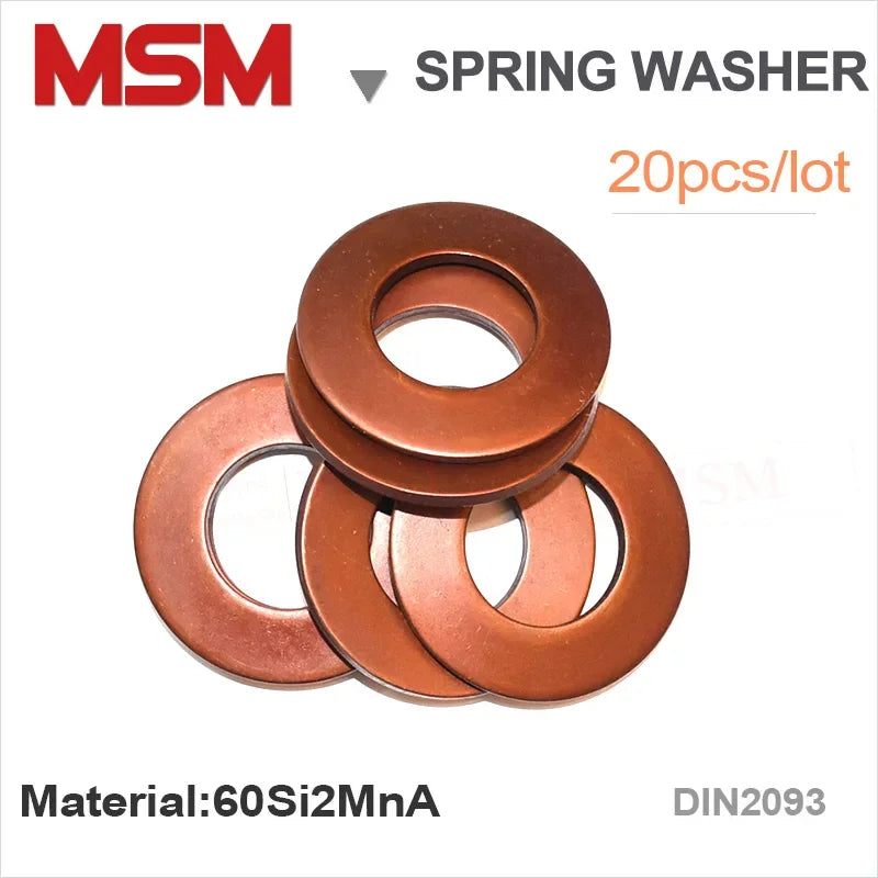 20pcs Compression Spring Washer  60Si2MnA Disc Spring Outer Diameter 6/8/10/12.5/14/16/18mm