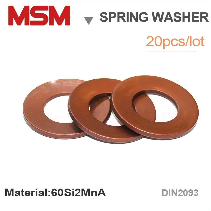 20pcs Compression Spring Washer  60Si2MnA Disc Spring Outer Diameter 6/8/10/12.5/14/16/18mm