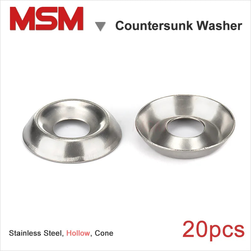20pcs MSM Countersunk Cup Washers M3 M4 M5 M6 Stainless Steel Concave-Convex Bowl Type Conical Washer Fisheye Gaskets