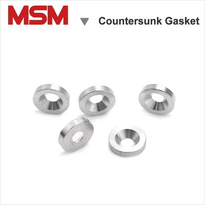 20pcs MSM Solid Stainless Steel Flat Countersunk Washer M3 M4 M5 M6 M8 M10 Cylindrical Solid Screw Gasket Joint Ring Backup Ring