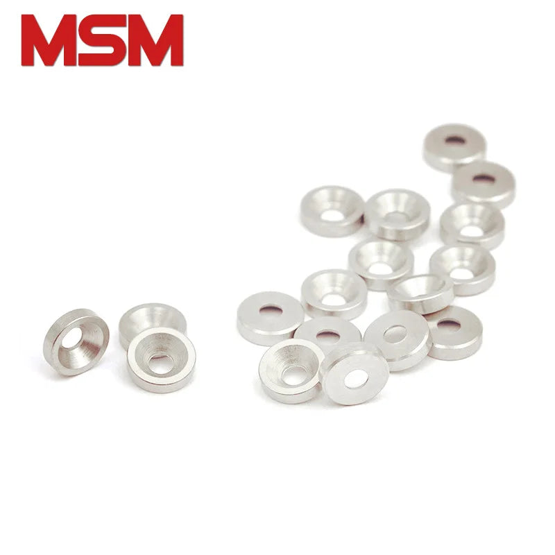 20pcs MSM Solid Stainless Steel Flat Countersunk Washer M3 M4 M5 M6 M8 M10 Cylindrical Solid Screw Gasket Joint Ring Backup Ring