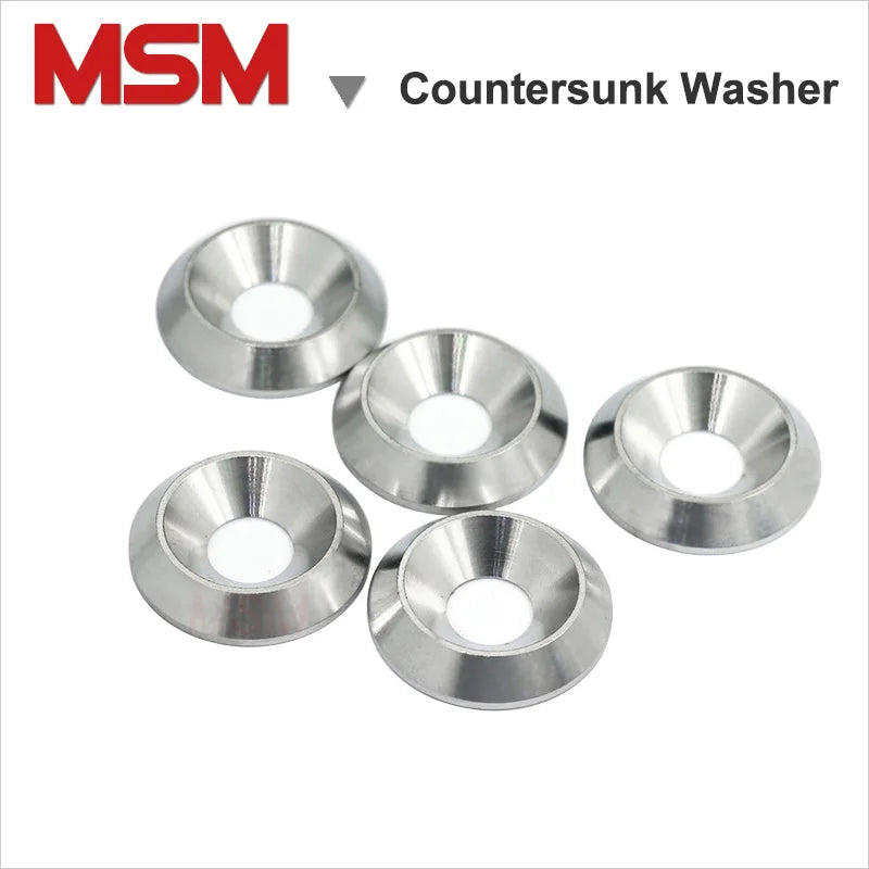 20pcs MSM Stainless Steel Countersunk Washer M3 M4 M5 M6 M8 M10 Solid Screw Gasket Cone Cup Head Joint Ring Backup Conical Shim