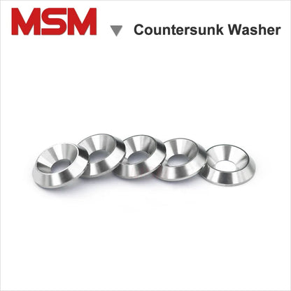 20pcs MSM Stainless Steel Countersunk Washer M3 M4 M5 M6 M8 M10 Solid Screw Gasket Cone Cup Head Joint Ring Backup Conical Shim