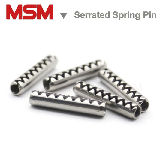 20pcs Serrated Spring Pins M1.5 M2 M2.5 M3 Stainless Steel Elastic Positioning Pin Slotted with Zigzag Teeth Tension Roll Pin