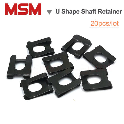 20pcs/lot 65Mn Steel U Shape Shaft Retainer Elastic Retainning Clip For Shaft Antiloose Circlip DK/XDK M4 M5 M6 M8 M10 M12 M16