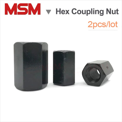 2PCS High Stength Grade 10 Hex Coupling Nut Thicken Extended Connecting Nut Metric Standard M8 M10 M12 M14 M16 M18 M20 M24