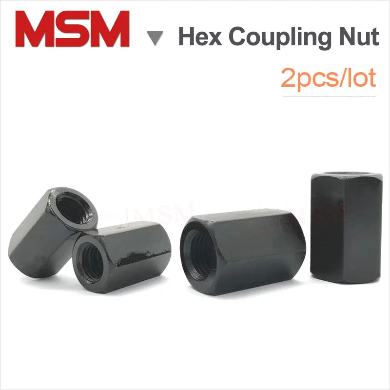 2PCS High Stength Grade 10 Hex Coupling Nut Thicken Extended Connecting Nut Metric Standard M8 M10 M12 M14 M16 M18 M20 M24