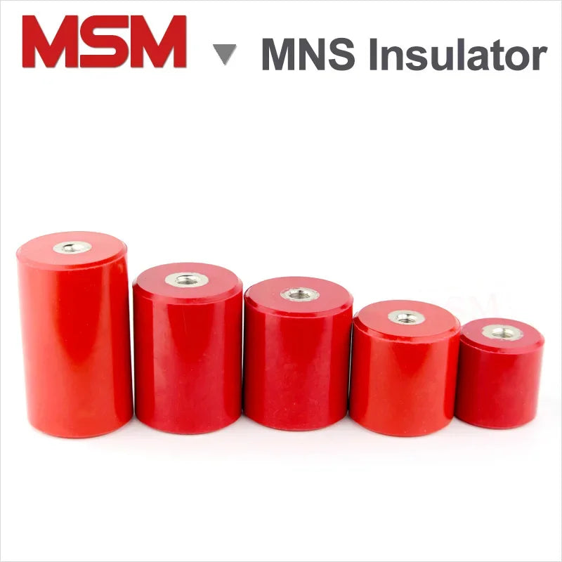 2PCS  MNS Cylinder Shape Insulator Dia.20 30 40 50 60mm Height 30~100mm M6 M8 M10 M12 Electric Closet Power Distribution Cabinet